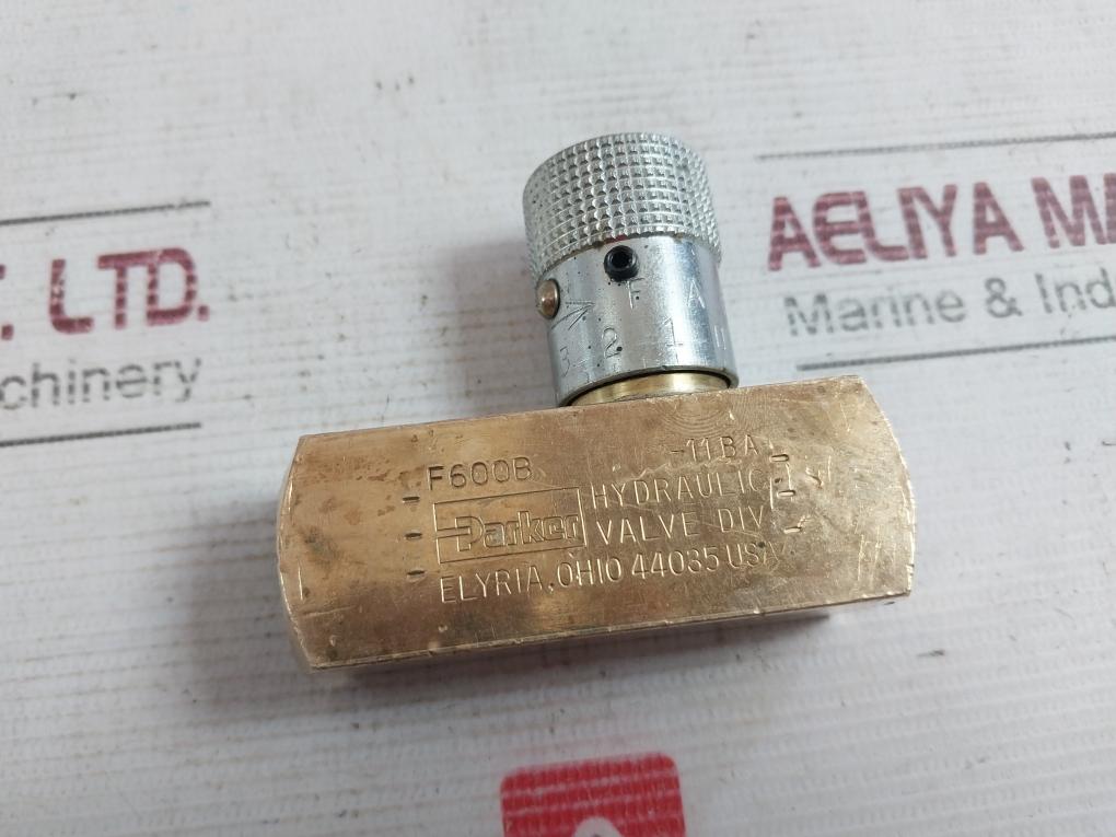 Parker F600B In-line Flow Control Valve 2000 Psi 138 Bar Max