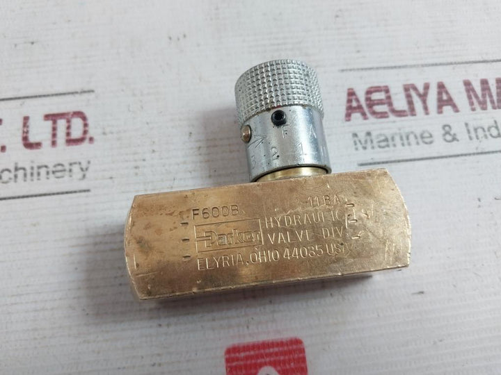 Parker F600B In-line Flow Control Valve 2000 Psi 138 Bar Max