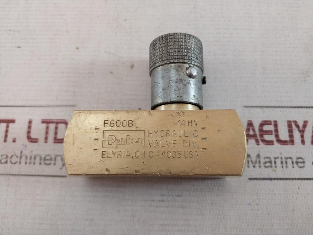 Parker F600B Inline Flow Control Valve 2000 Psi 138 Bar 8 Gpm 30 Lpm
