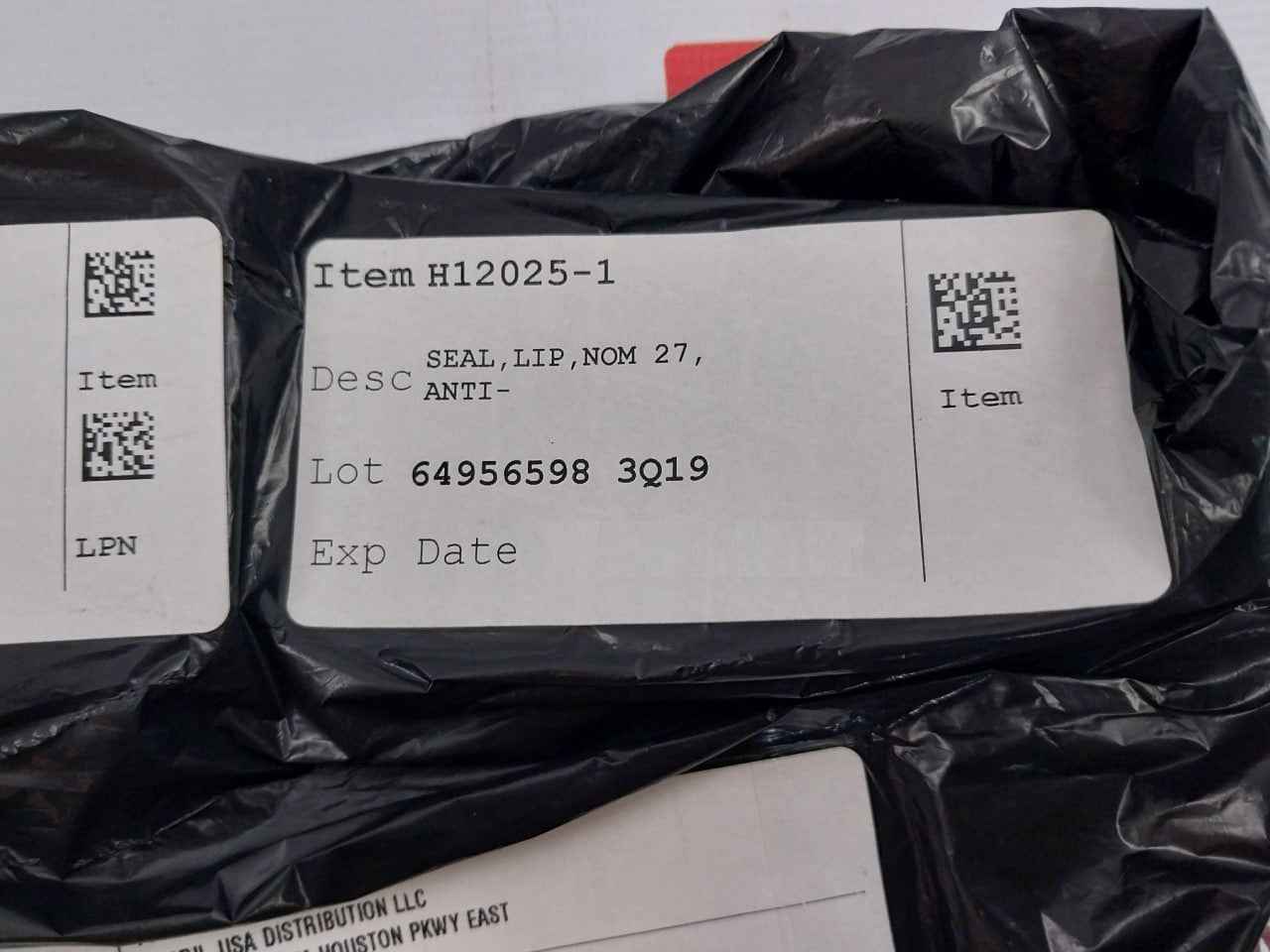 Parker H12025-1 Seal Ring 18-15M Dimensions: A=27.875X B=27.355, Rev Lvl: J