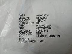 Parker Hannifin 100002021 O-ring Seal 254 Nit 90 Duro 70.34051 30306408