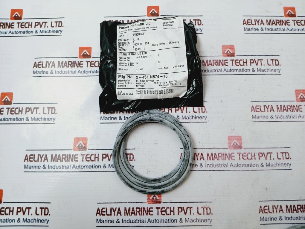 Parker Hannifin 2-451 N674-70 Nitrile O-ring Rev E