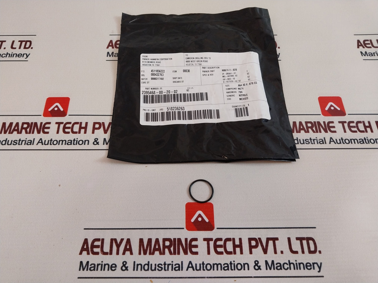 Parker Hannifin 2395468-00-20-02 Solenoid Valve Coil Section Repair Kit Rev: 09