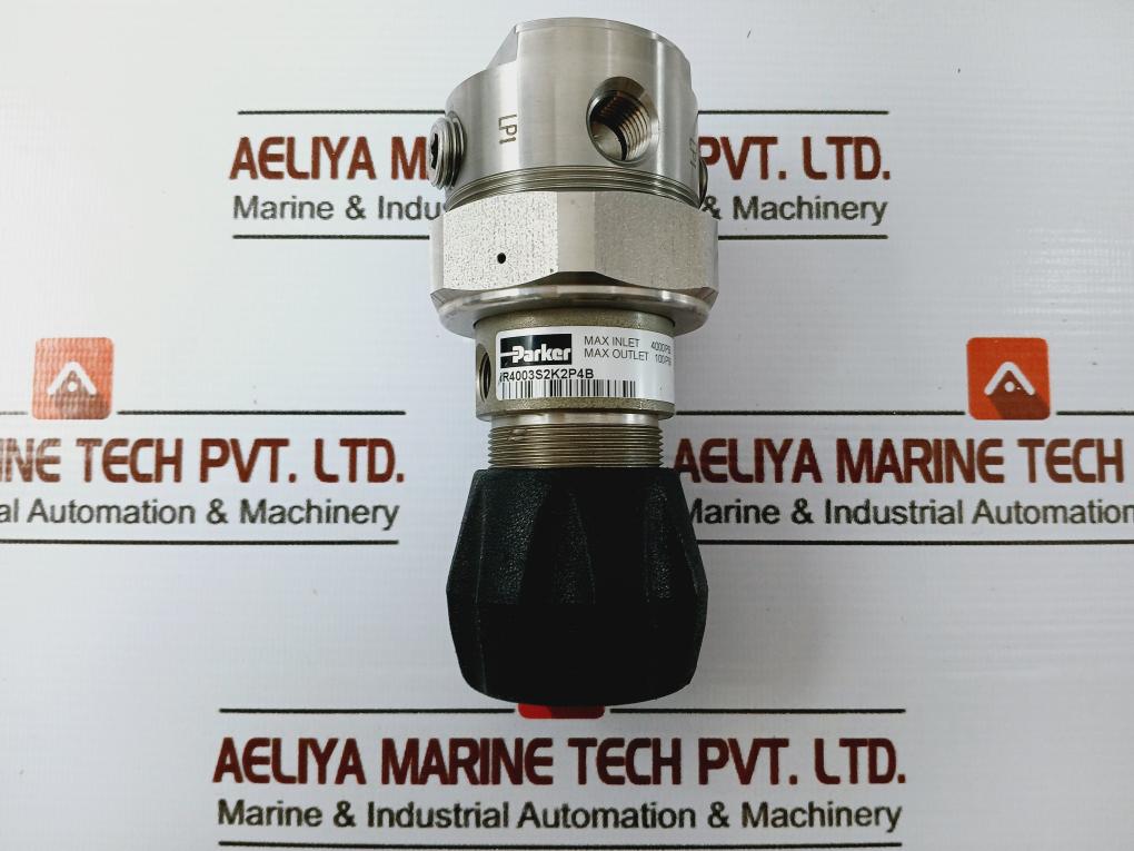 Parker Ir4003S2K2P4B Pressure Regulator Max Inlet 4000 Psi Max Outlet 100 Psi