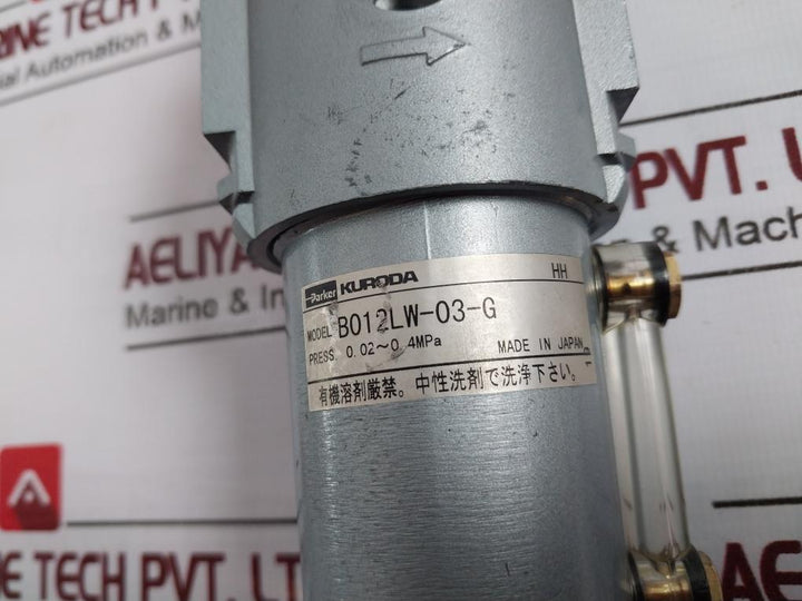 Parker Kuroda B012Lw-03-g Air Filter Pneumatic Cylinder 0.02 To 0.4 Mpa