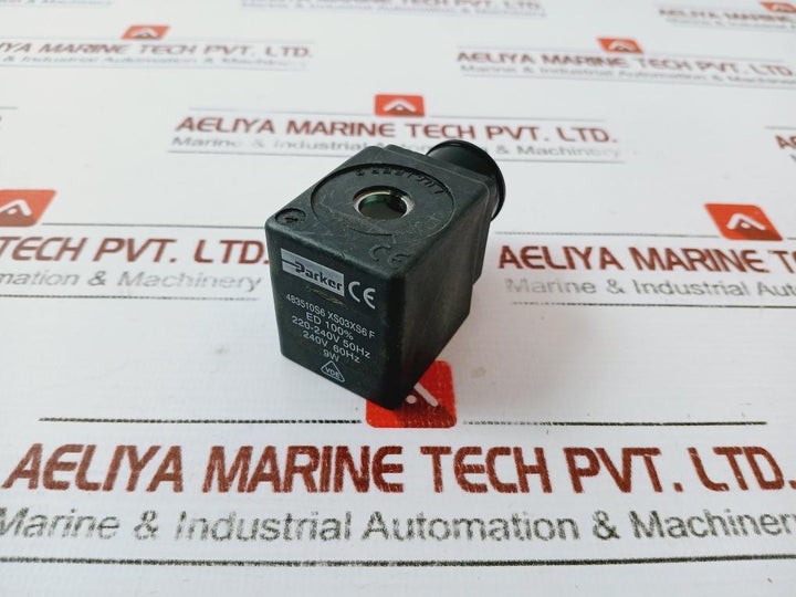 Parker Lucifer 483510s6 Xs03xs6 F Solenoid Valve Coil 220-240v 50hz 240v 60hz