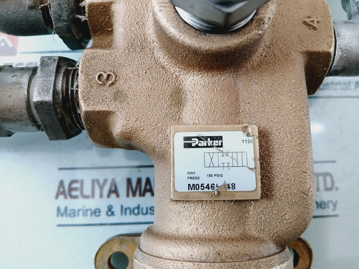 Parker M05465148 Manual Control Valve W/ Check Valve (003393004)+Pressure Gauge