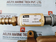 Parker M05465148 Manual Control Valve W/ Check Valve (003393004)+Pressure Gauge