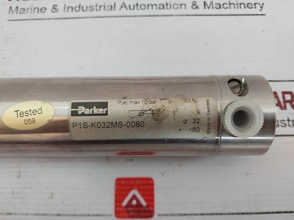 Parker P1S-k032Ms-0080 Pneumatic Cylinder Max 10Bar