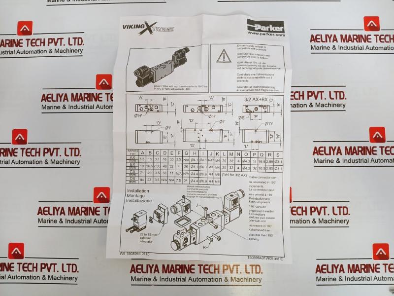 Parker P2Lbx512Esnxxx Viking Xtreme Series High Performance Pneumatic Valve