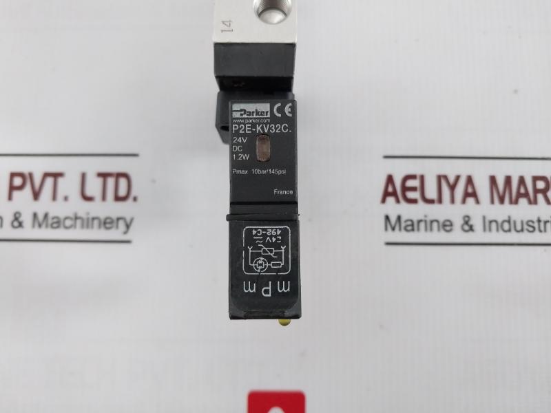 Parker P2lbx512esn Solenoid Valve P2e-kv32c 10 Bar 145psi 24v Dc 1.2w -10 C+50 C