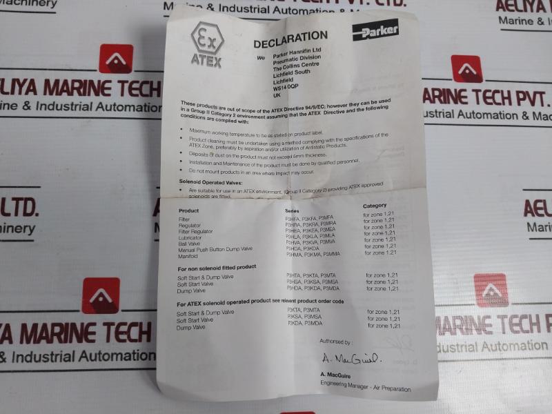 Parker P3Kla14Lsmn Pneumatic Air Lubricator 17 Bar 25412