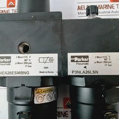Parker P3Nla26Lsn P3Nea26Esmbng Pneumatic Filter Regulator Lubricator 250 Psi