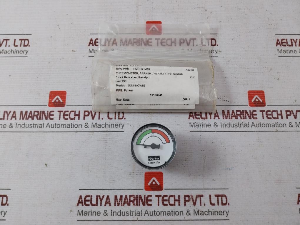 Parker Pm-b12-m10 Return Filter Indicator Visual 17 Psi 10153941