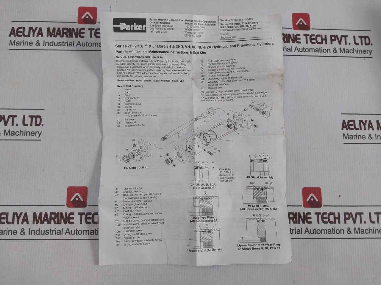 Parker Rg2hlts101 1 Tuff-seal 2h-3l-vh Rod Gland Kit