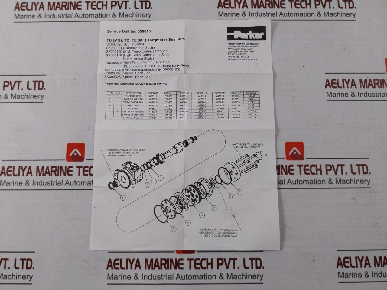 Parker Sk000090 Tb (Mg), Tc, Te (Mf) Torqmotor Seal Kit