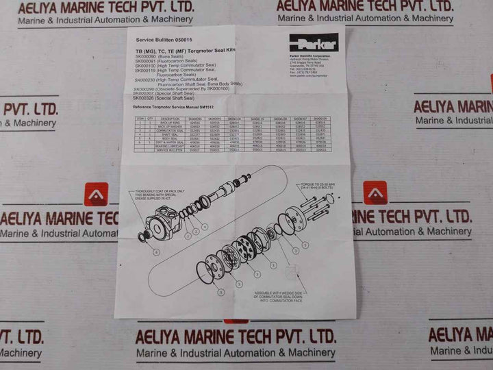 Parker Sk000090 Tb (Mg), Tc, Te (Mf) Torqmotor Seal Kit