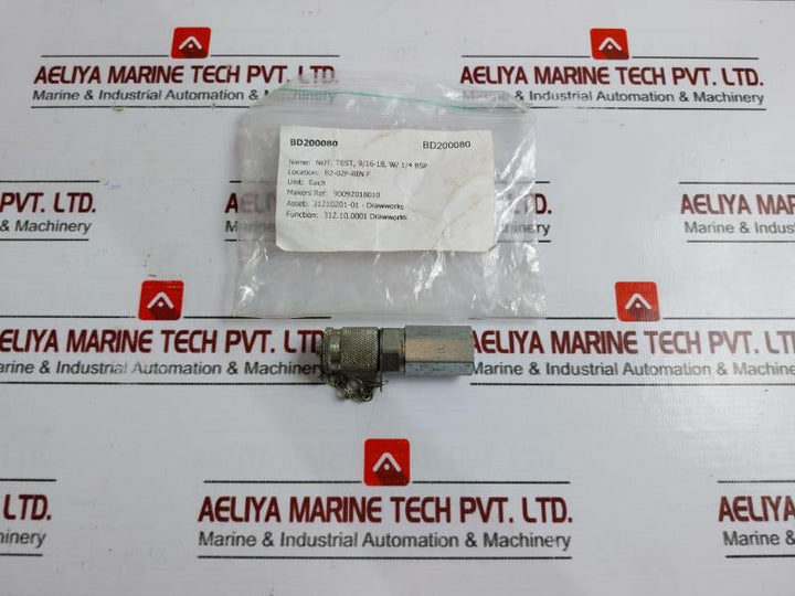 Parker Test Nut 9/16-18, W/ 1/4 Bsp