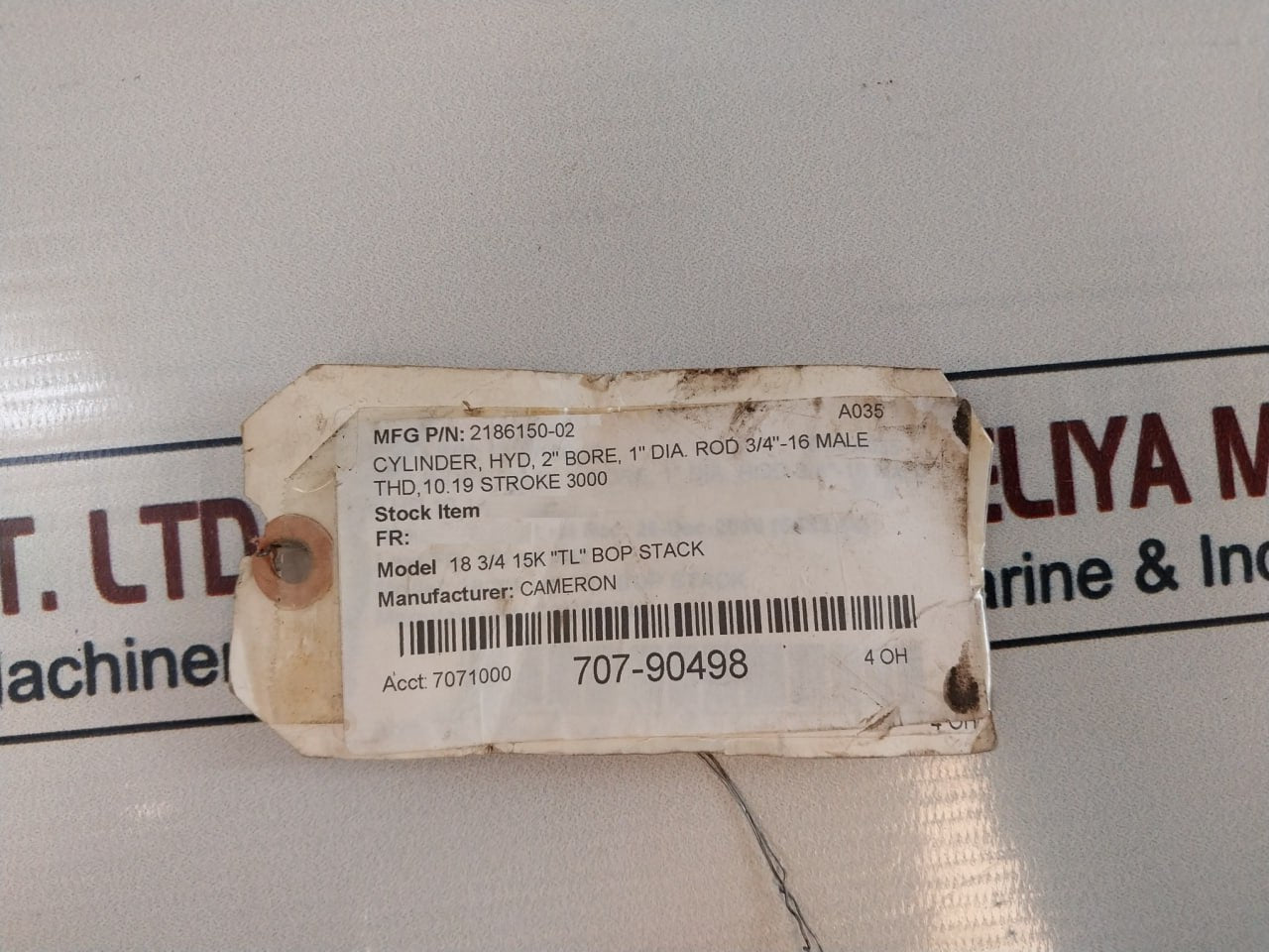 Parker 2186150-02/152730/50952890 Cylinder Division 2186150-02