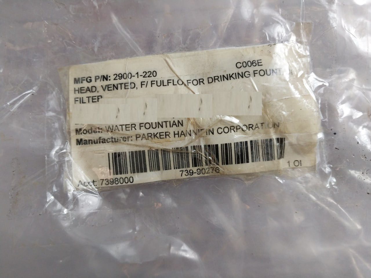 Parker 2900-1-220 Head Vented