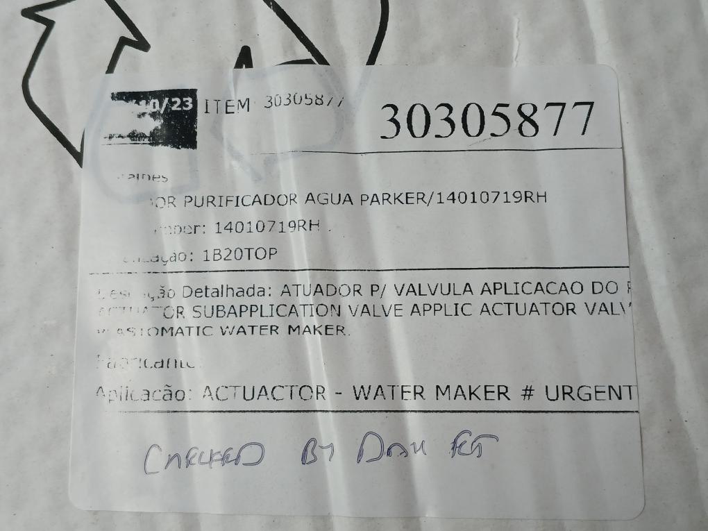 Parker 76012122 Act Valve Assy With Adapter Kit S20 Ser J4C Ip67 24-240 Dc Or Ac