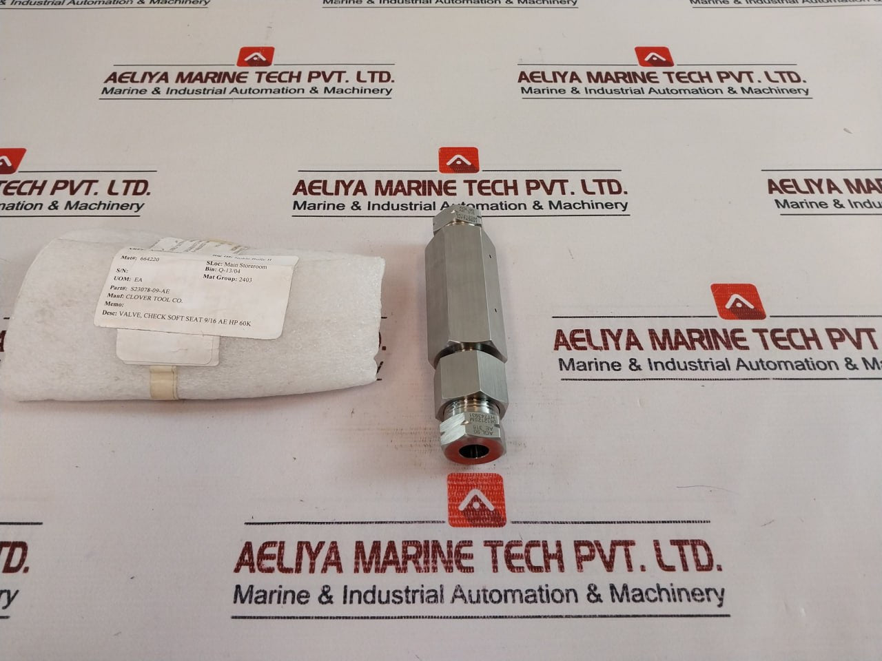 Parker Cko9900 Check Valve S23078-09-ae Ht- 744765