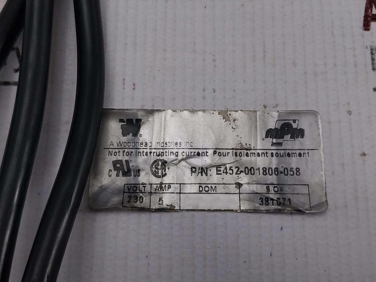 Parker E452-001806-058 Solenoid Valve 230V 8W