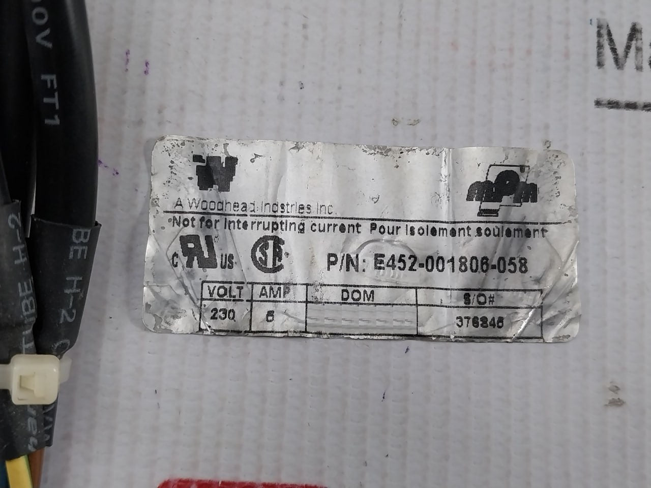 Parker E452-001806-058 Solenoid Valve 230V Ac 6/5A 8W