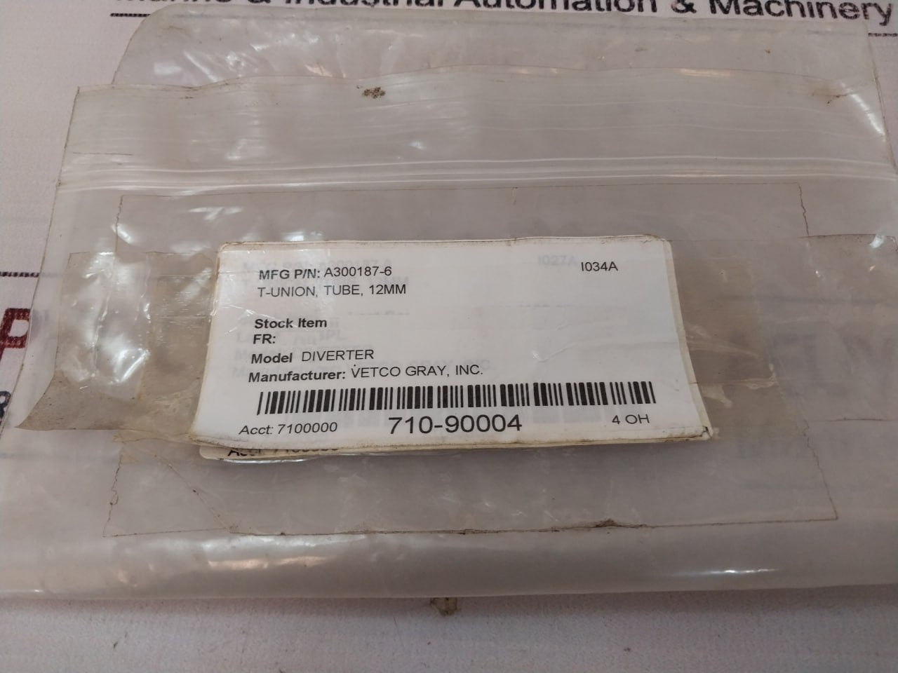 Parker M12 316 12mm T-Union Tube A300187-6