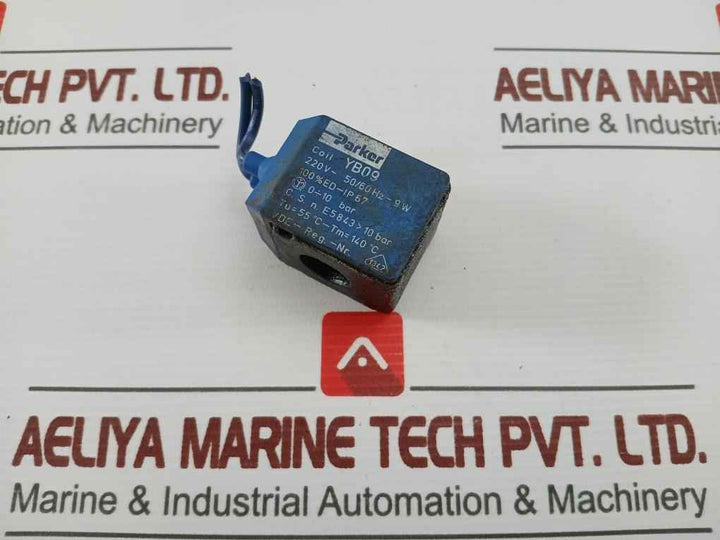 Parker Yb09 Solenoid Coil 220V- 50/60Hz-9W Ip67 0–10 Bar Used