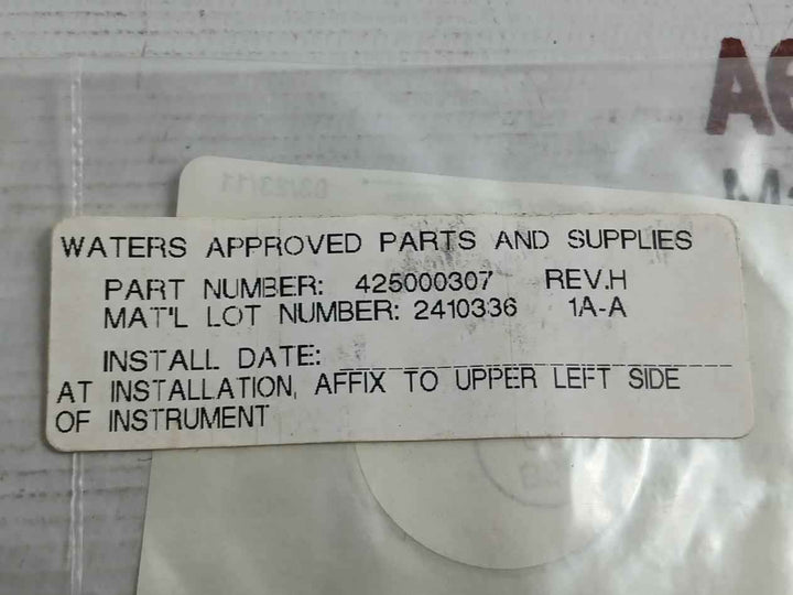 Part No: 425000307 Waters .0787 Id Floating Flanged Wash Seal