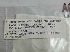 Part No: 425000307 Waters .0787 Id Floating Flanged Wash Seal