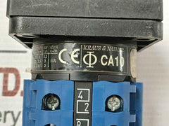 Part No: Ca10 Kraus & Naimer A230.600 E, Rotary Cam Switch 20A 300Vac Ac-21A