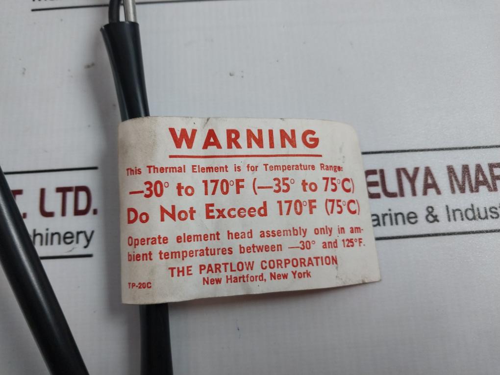 Partlow 094 Thermo Element Temperature Sensor Probe -30 To 170F Tp-20C