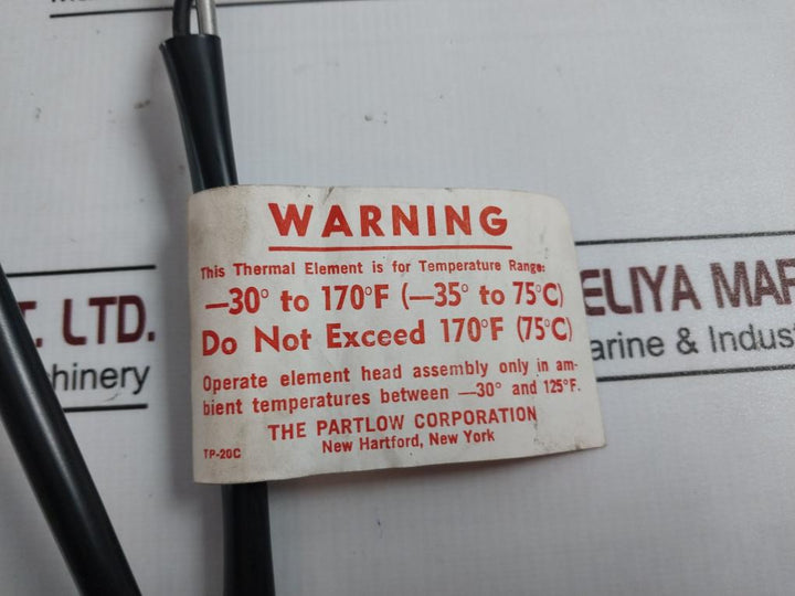 Partlow 094 Thermo Element Temperature Sensor Probe -30 To 170F Tp-20C