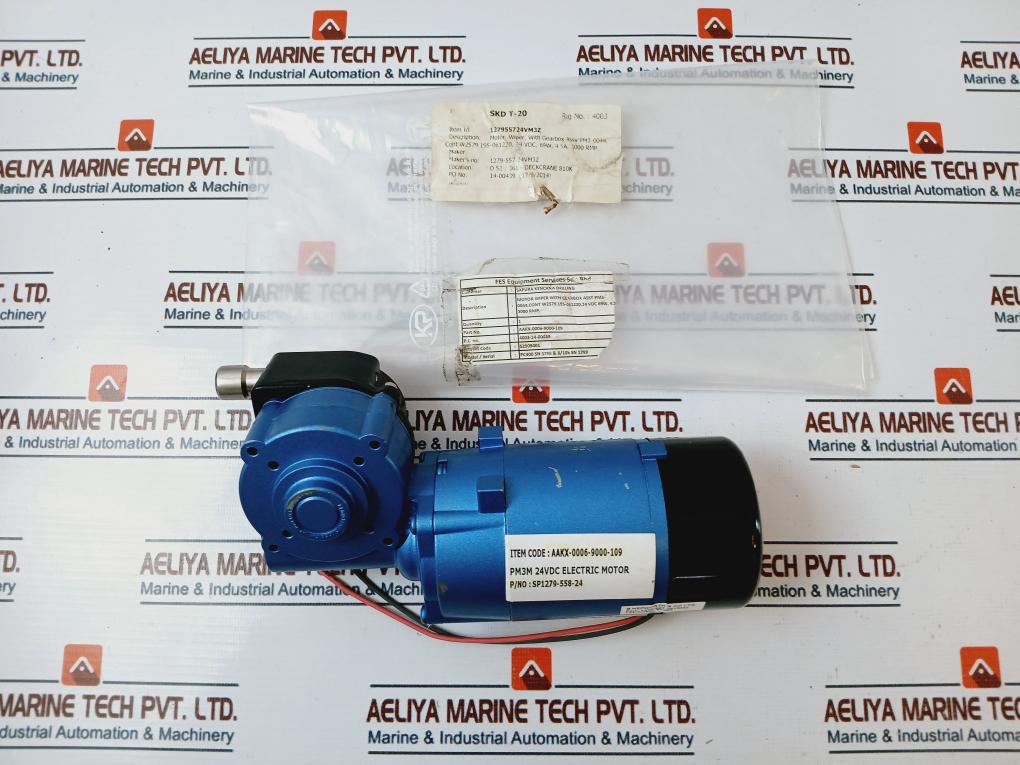 Parvalux Pm3-0044/Cont Pmdc Right Angle Gear Motor Sp1279-558-24, 24 Dc