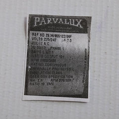 Parvalux Wiper Electric Motor Hz50/60 40˚C 101W Part No Sd 29.M/655122/06F