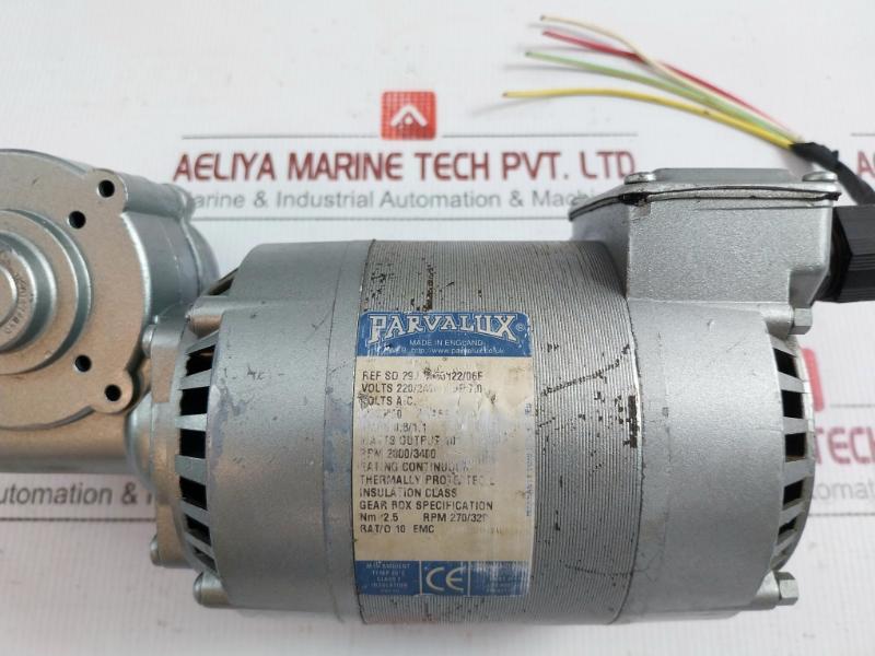 Parvalux Wiper Electric Motor Hz50/60 40˚C 101W Part No Sd 29.M/655122/06F