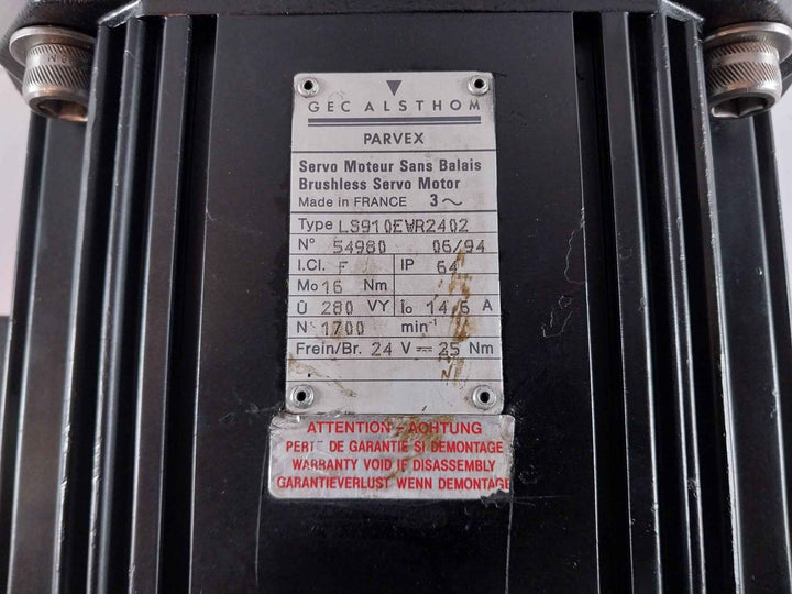 Parvex Ls910Ewr2402 Brushless Servo Motor