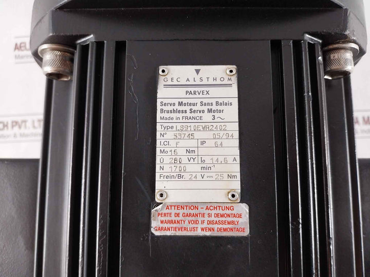Parvex Ls910Ewr2402 Brushless Servo Motor