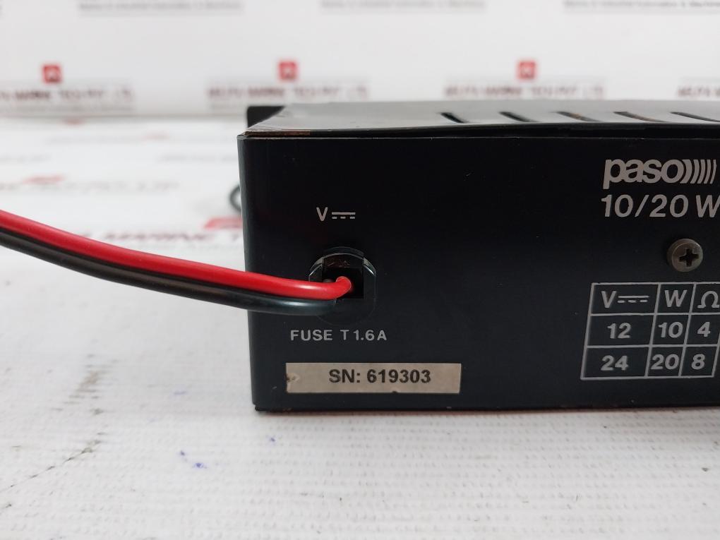 Paso T1120-b Series 1000 Amplifier 10/20W 12V/24V Dc 4/8 Ω