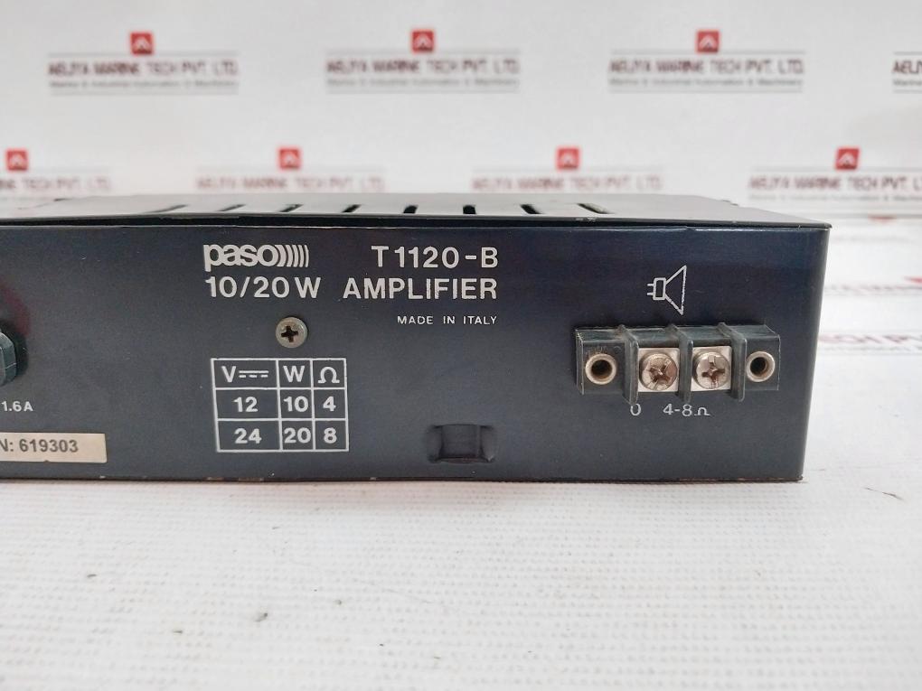 Paso T1120-b Series 1000 Amplifier 10/20W 12V/24V Dc 4/8 Ω