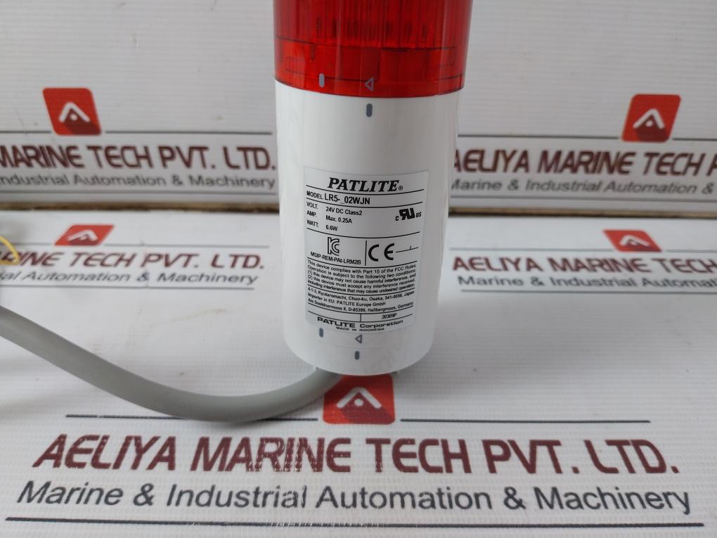 Patlite Lr5-102Wjbw-r Direct Mount Signal Tower 24V Dc 0.25A 6.6W