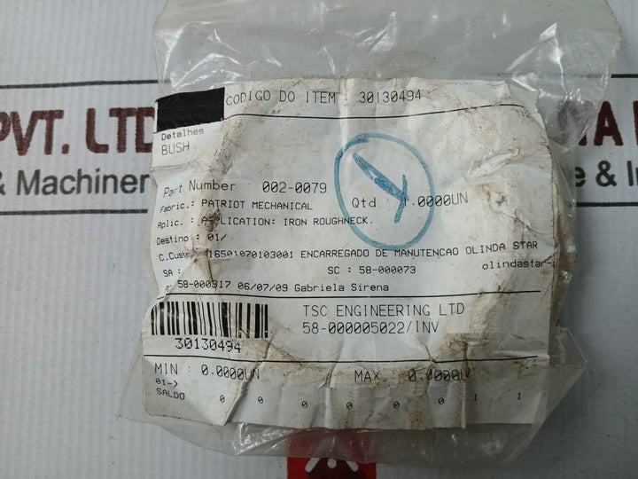 Patriot 002-0079 Bush For Iron Roughneck
