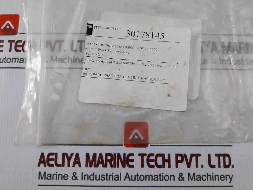 Patriot 115-0003 Plate For Central Racker Arm 30X100X8Mm