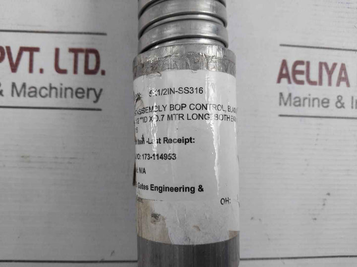 Paxtec Pfa5000-08-700Mm 1/2In 5K Psi Bop Control Hose Ss316 Jic End