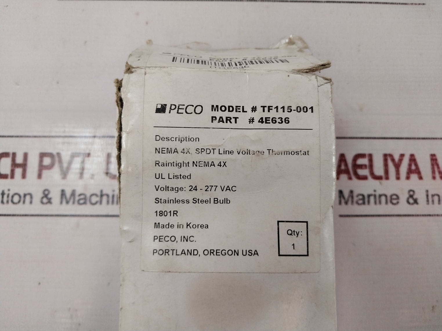 Peco Tf115-001 Voltage Thermostat 24-277Vac
