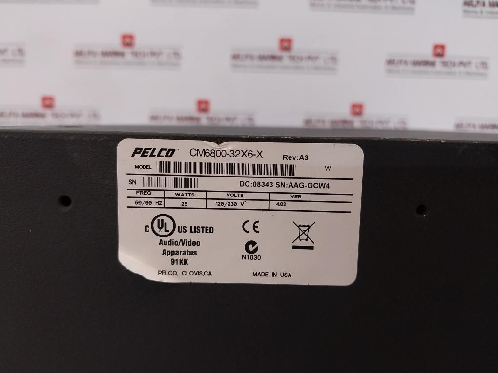 Pelco Cm6800-32X6-x Matrix Switcher/Controller 50/60Hz 120/230V