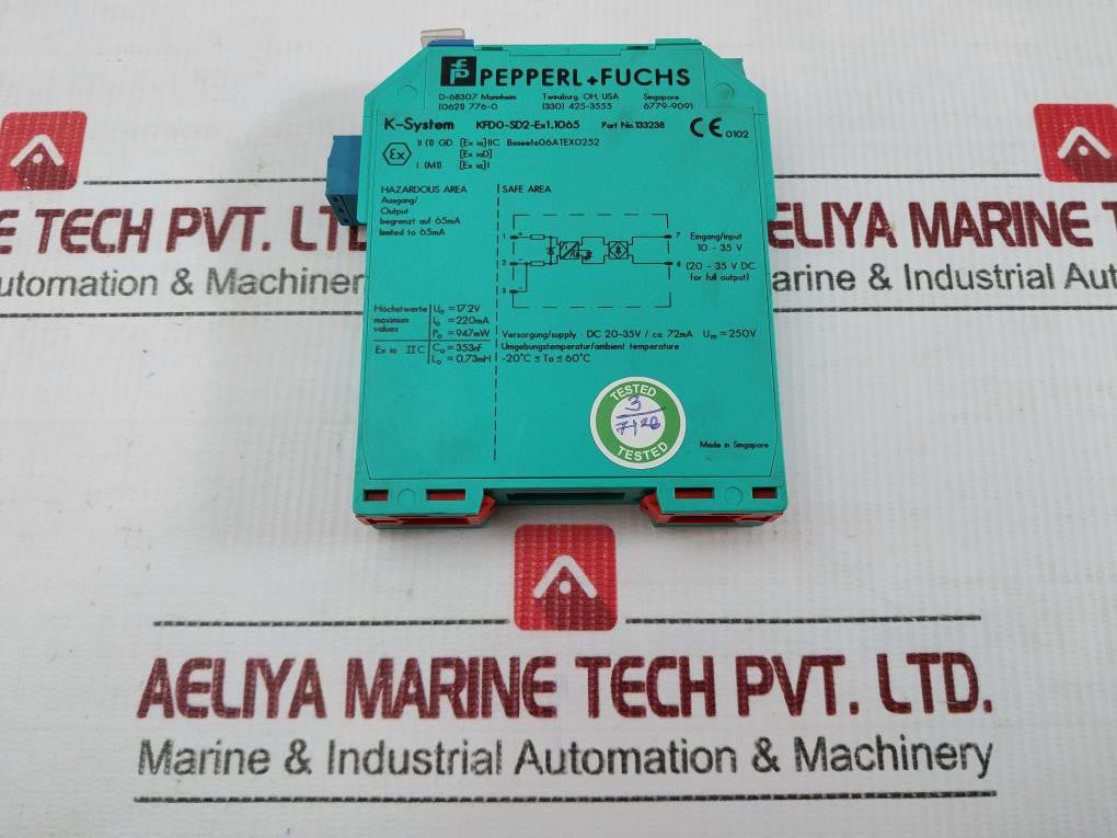 Pepperl-Fuchs-1-Channel-Isolated-Barrier-K-System-250v-220ma-Kfd0-Sd2-Ex1-1065-133238-7