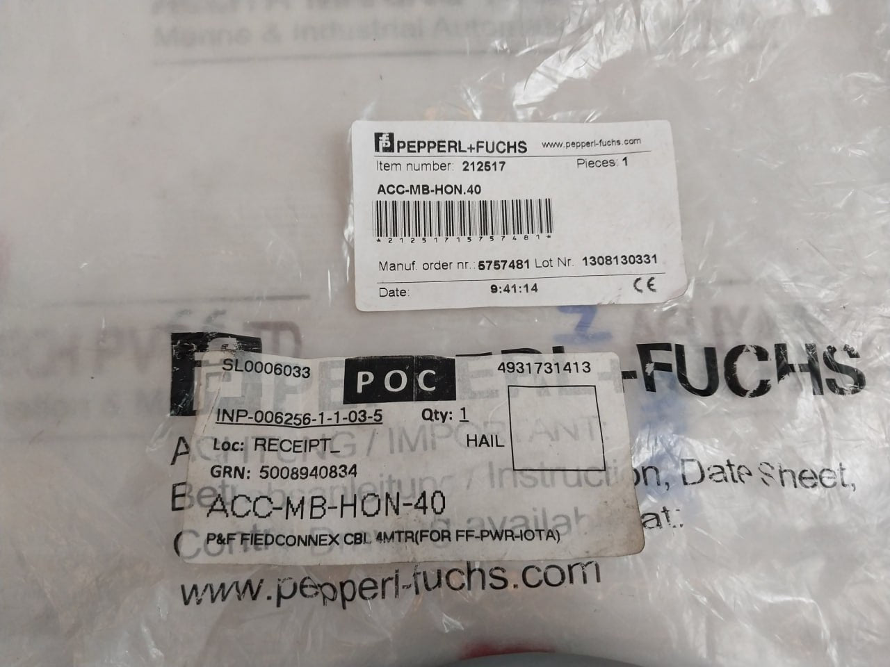 Pepperl+Fuchs Acc-mb-hon.40 Fieldconnex System Cable Sl0006033 8 Pr/24 Awg 75C